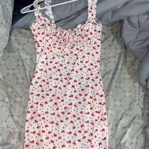 white and red body con dress from shein. Size XS